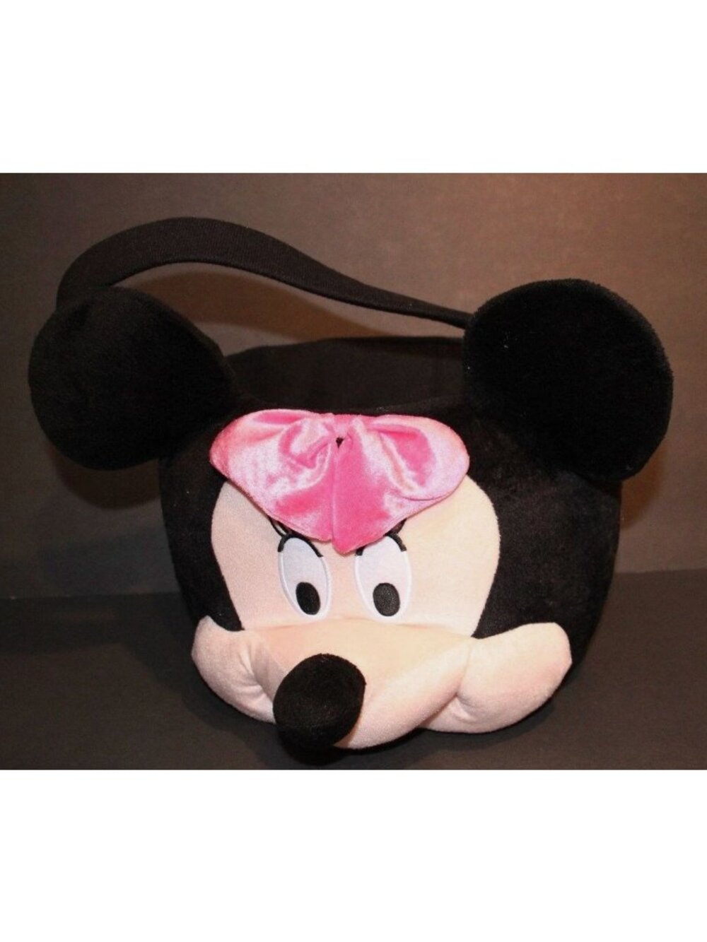Minnie Mouse Plush Halloween Candy Basket With Pink Bow